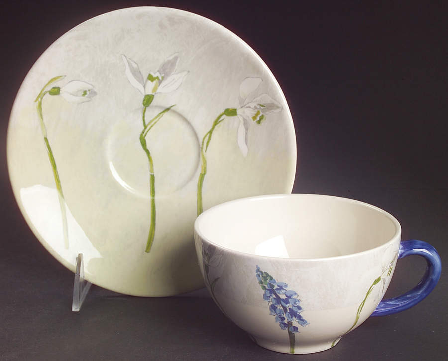 Alice Breakfast Cup & Saucer Set by Faiencerie De Gien-1