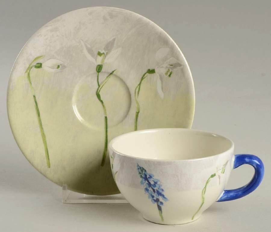 Alice Flat Demitasse Cup & Saucer Set by Faiencerie De Gien-1