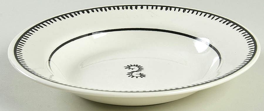 Alize White Rim Soup Bowl by Faiencerie De Gien-1
