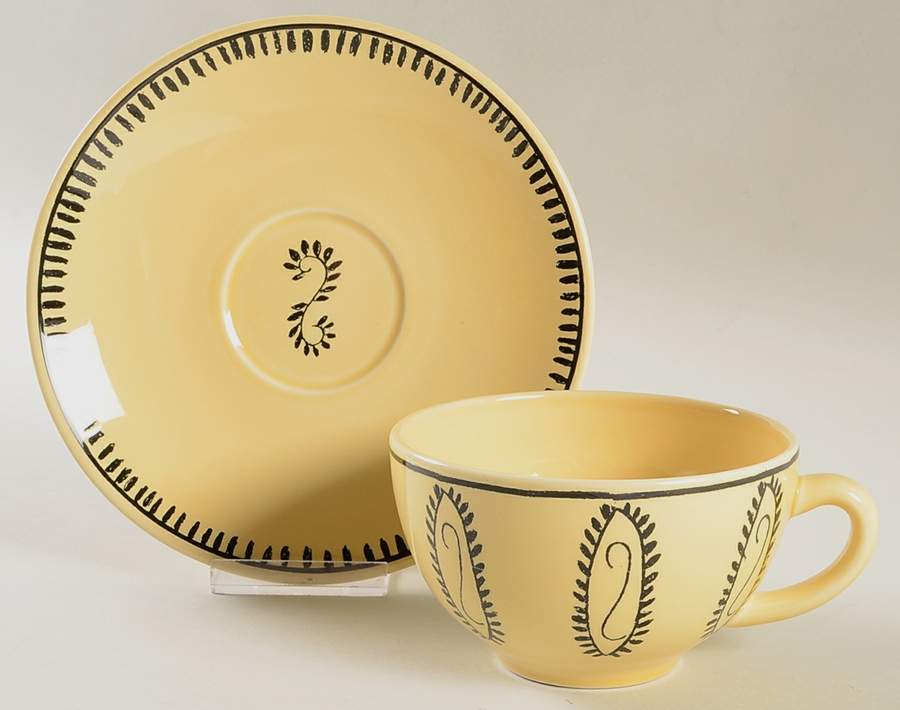 Alize Yellow Breakfast Cup & Saucer Set by Faiencerie De Gien-1