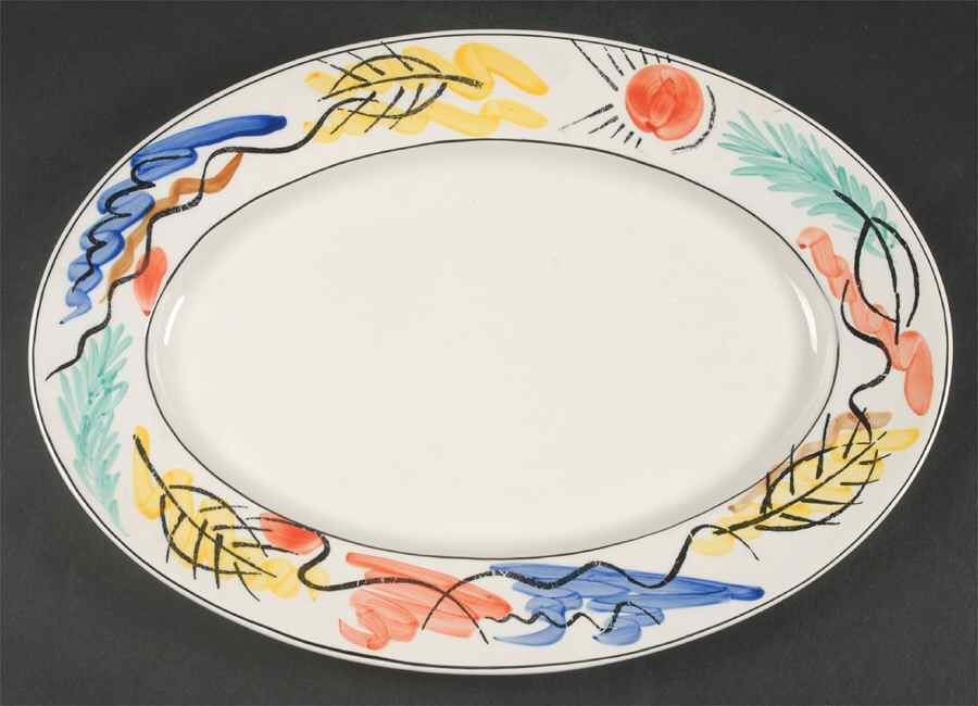 Arles 15" Oval Serving Platter by Faiencerie De Gien-1