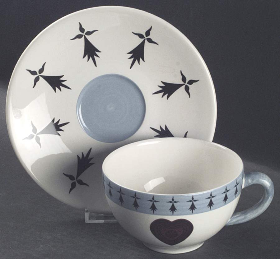 Armor Breakfast Cup & Saucer Set by Faiencerie De Gien-1