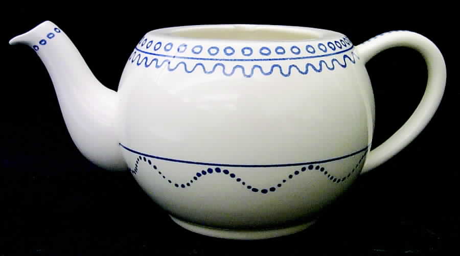 Aurelie Blue Teapot No Lid by Faiencerie De Gien-1