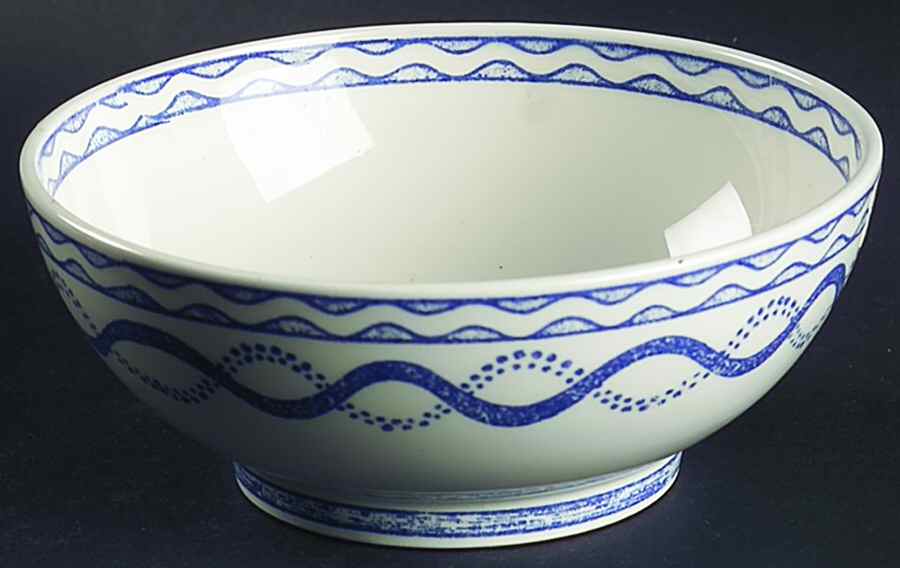 Aurelie Blue Coupe Cereal Bowl by Faiencerie De Gien-1
