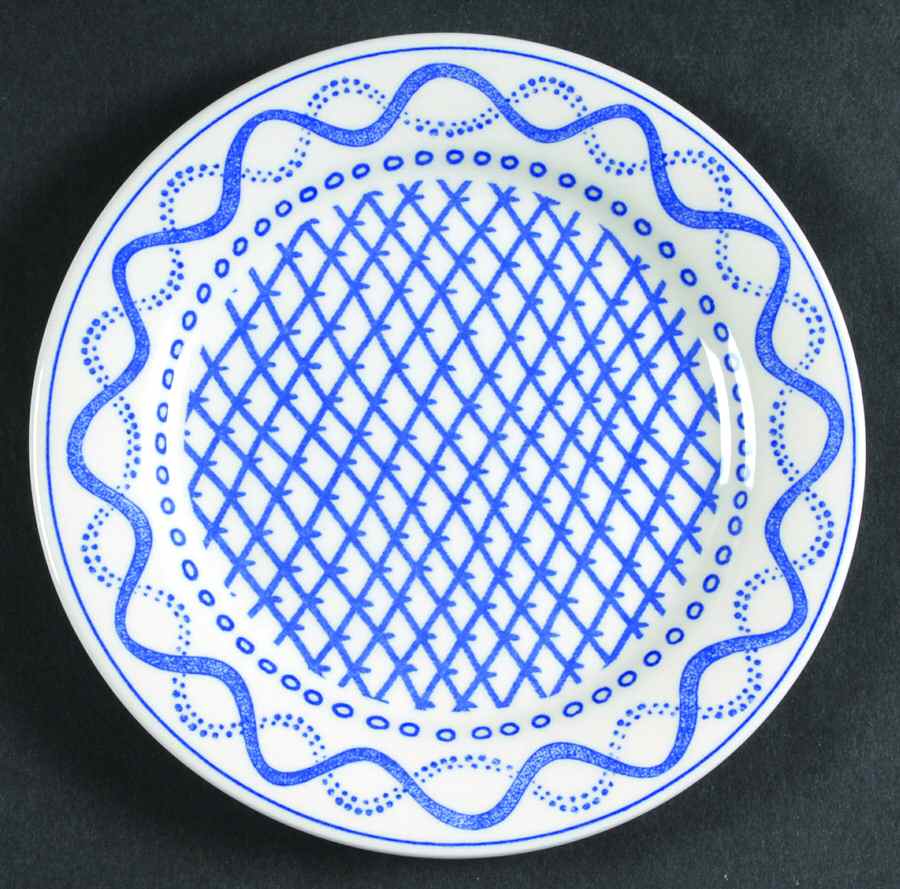 Aurelie Blue Bread & Butter Plate by Faiencerie De Gien-1
