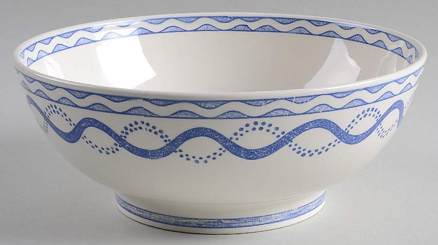 Aurelie Blue 9" Round Vegetable Bowl by Faiencerie De Gien-1