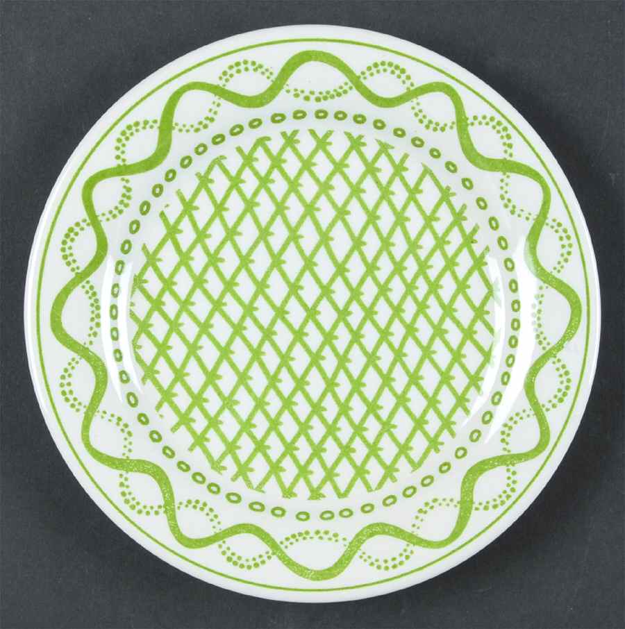 Aurelie Green Bread & Butter Plate by Faiencerie De Gien-1