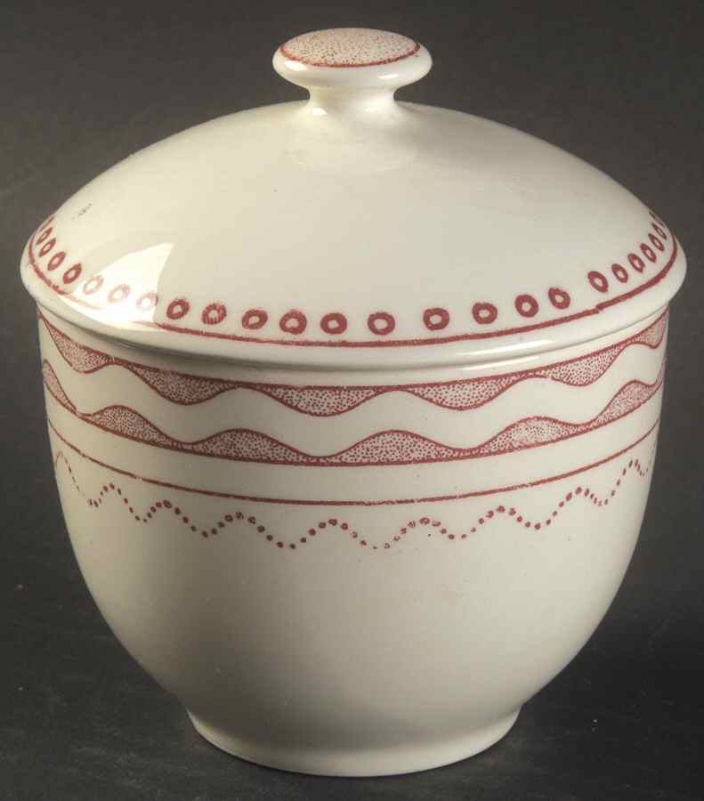 Aurelie Pink Sugar Bowl & Lid by Faiencerie De Gien-1