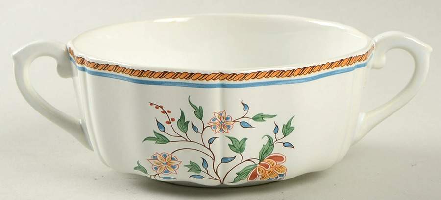 Au Sainfoin Flat Cream Soup Bowl by Faiencerie De Gien-1