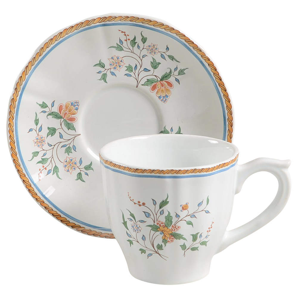 Au Sainfoin Flat Cup & Saucer Set by Faiencerie De Gien-1