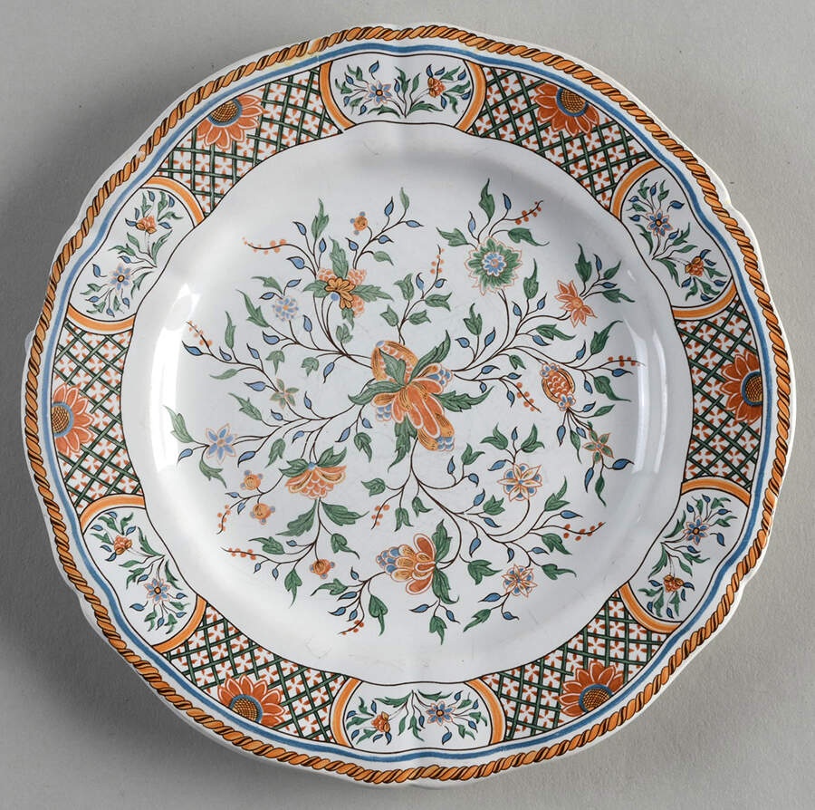 Au Sainfoin Bread & Butter Plate by Faiencerie De Gien-1