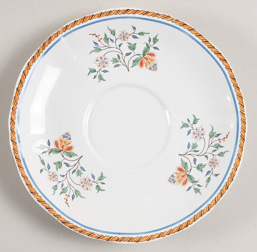 Au Sainfoin Saucer for Breakfast Cup by Faiencerie De Gien-1