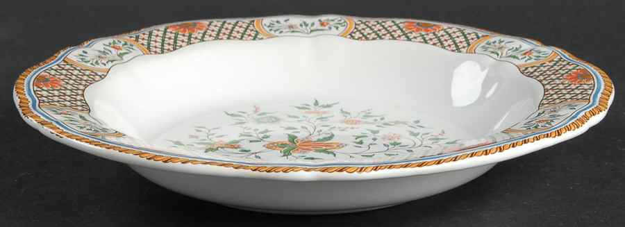 Au Sainfoin Large Rim Soup Bowl by Faiencerie De Gien-1