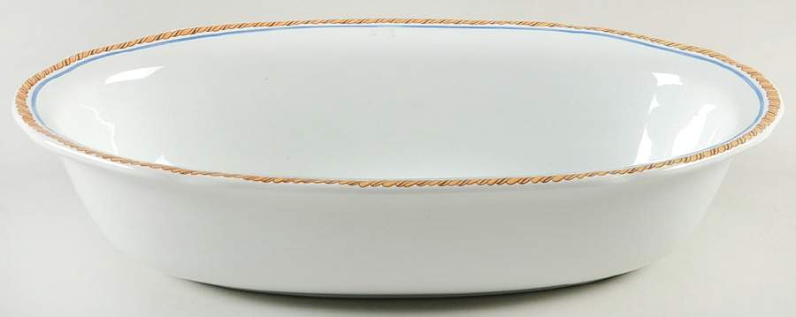 Au Sainfoin 10" Oval Vegetable Bowl by Faiencerie De Gien-1