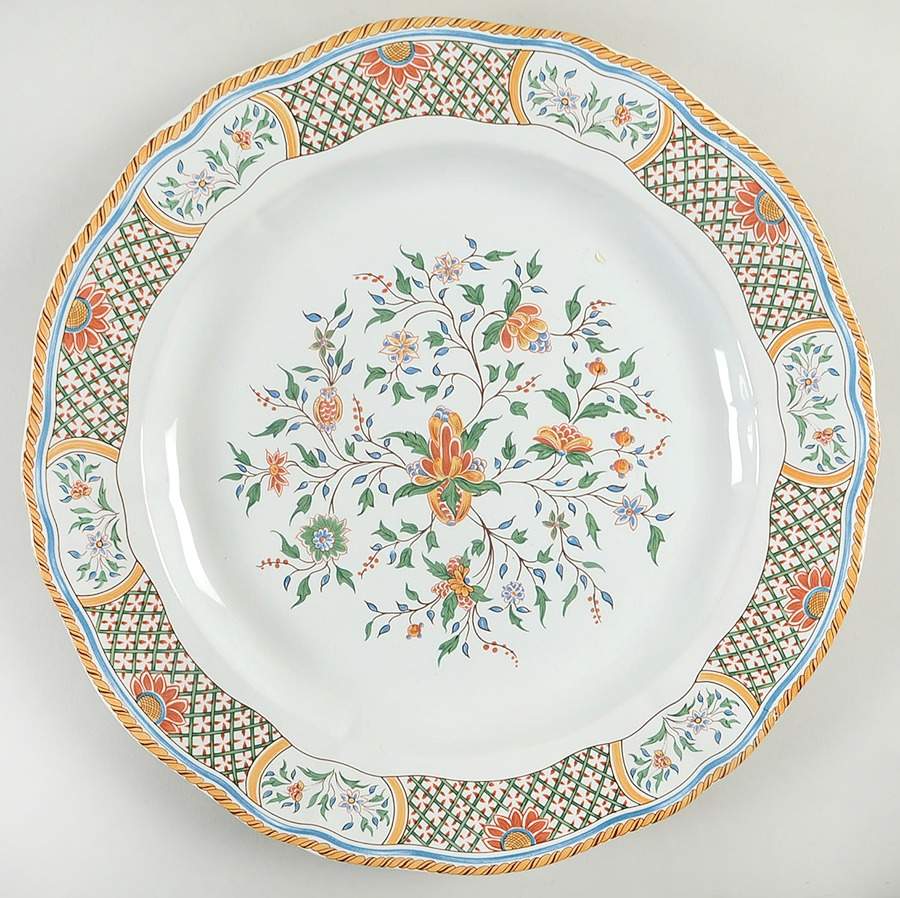 Au Sainfoin 12" Chop Plate (Round Platter) by Faiencerie De Gien-1