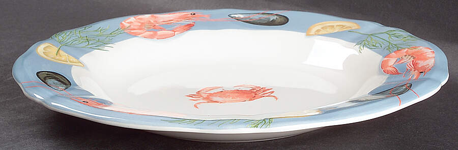 Belle Ile Large Rim Soup Bowl by Faiencerie De Gien-1