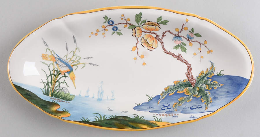 Caraibes Pickle Dish by Faiencerie De Gien-1