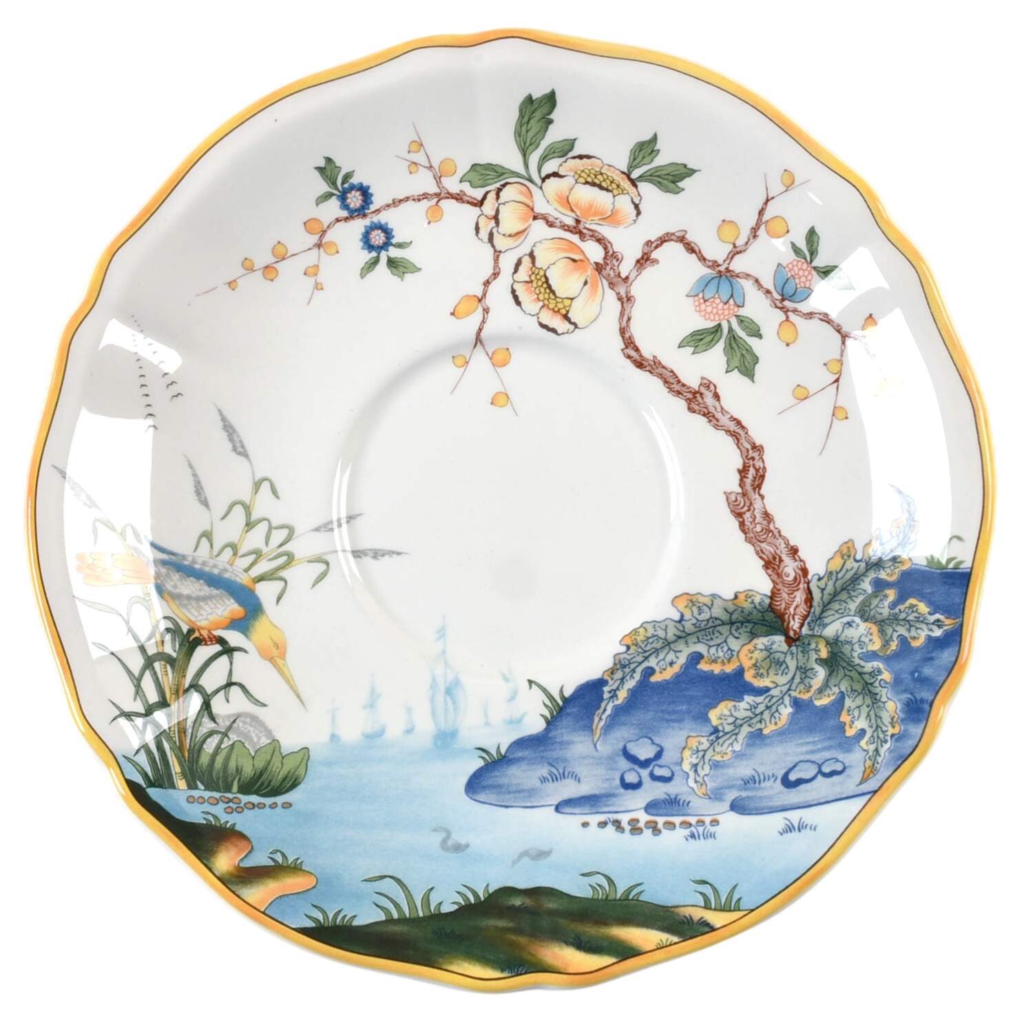 Caraibes Saucer for Breakfast Cup by Faiencerie De Gien-1