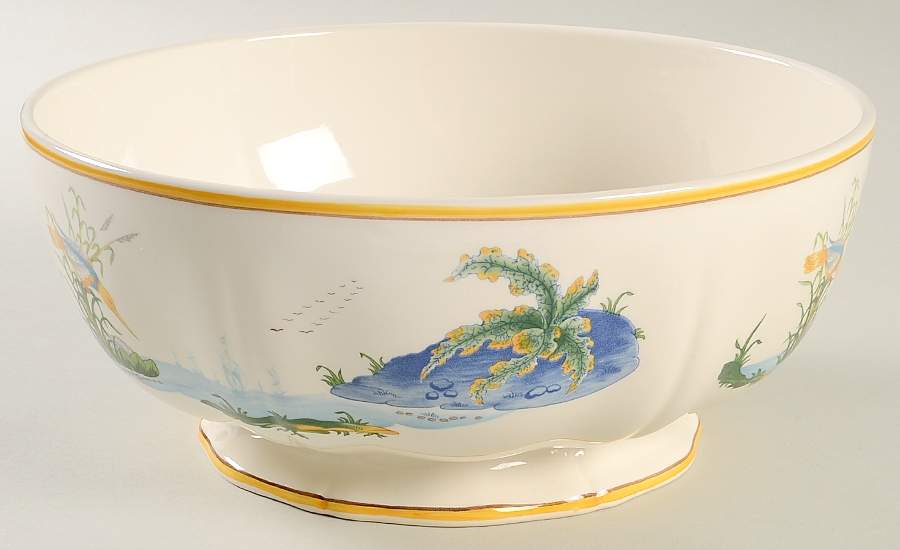Caraibes 9" Round Vegetable Bowl by Faiencerie De Gien-1