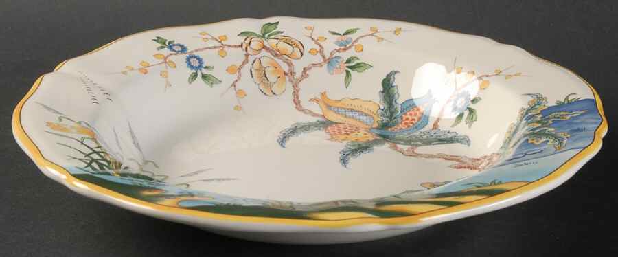 Caraibes Large Rim Soup Bowl by Faiencerie De Gien-1