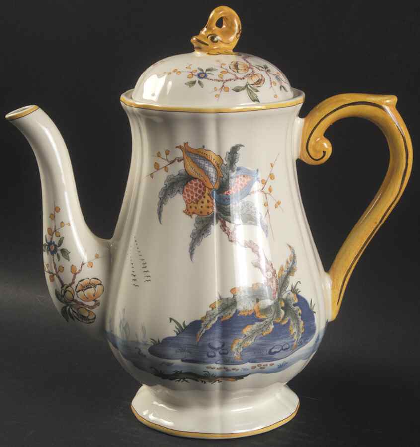 Caraibes Coffee Pot & Lid by Faiencerie De Gien-1
