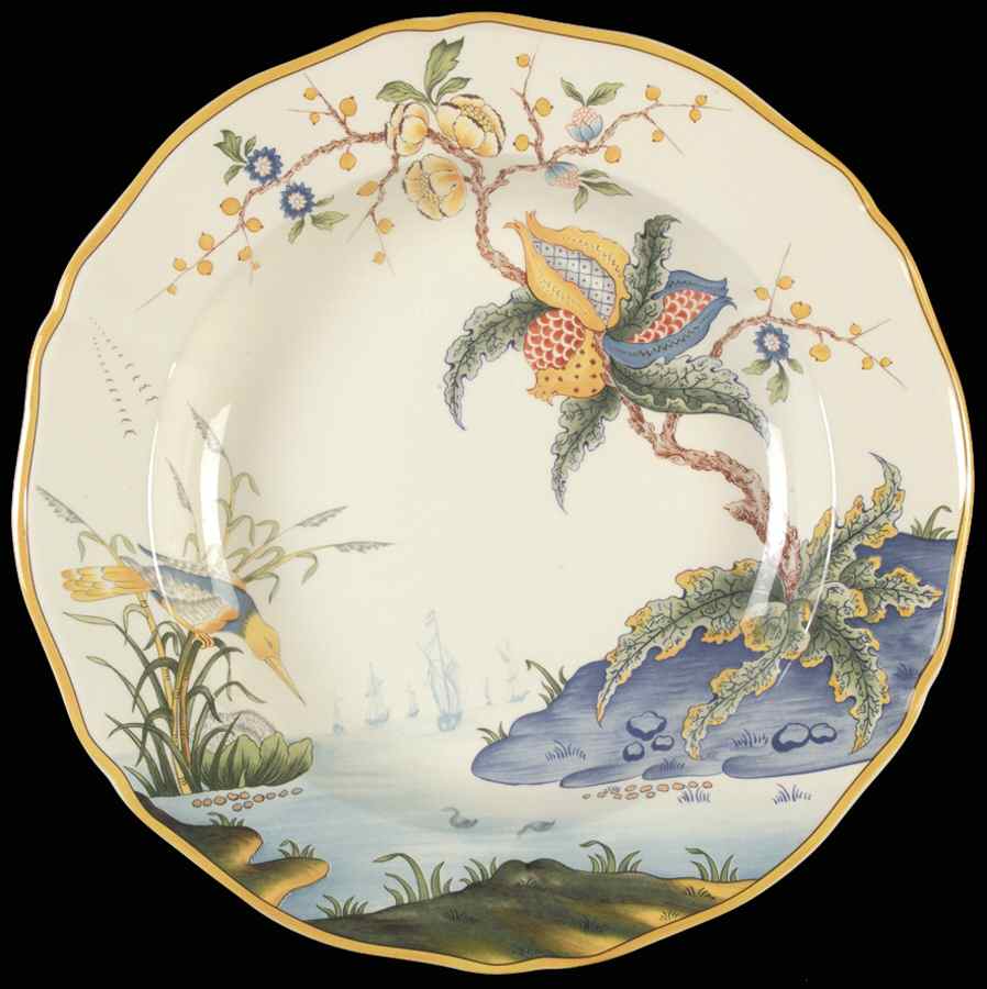 Caraibes Deep Round Platter by Faiencerie De Gien-1