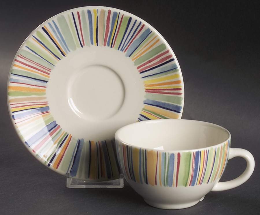 Colorado Flat Cup & Saucer Set by Faiencerie De Gien-1