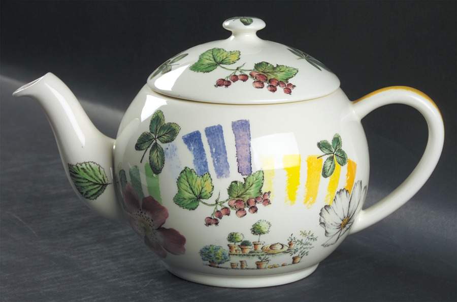 Couleurs Du Temps Teapot & Lid by Faiencerie De Gien-1