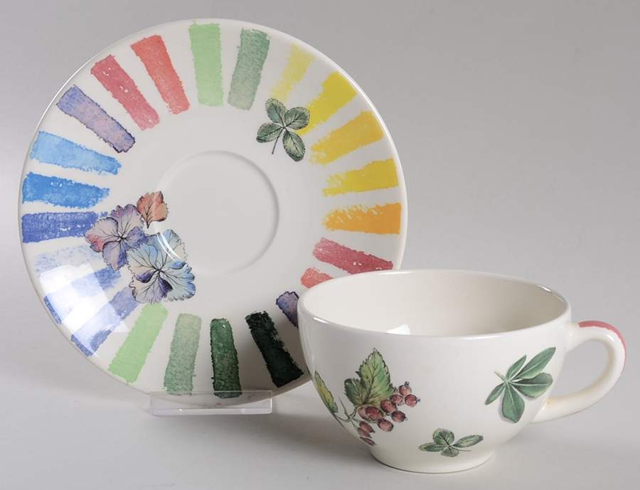 Couleurs Du Temps Breakfast Cup & Saucer Set by Faiencerie De Gien-1