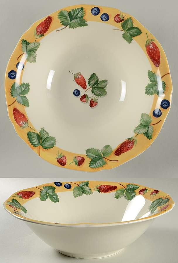 Farandole 12" Large Salad Serving Bowl by Faiencerie De Gien-1
