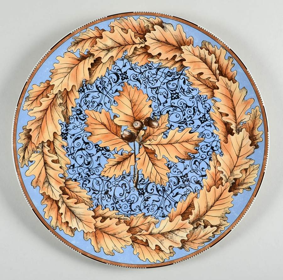 Feuilles De Chene 12" Chop Plate (Round Platter) by Faiencerie De Gien-1