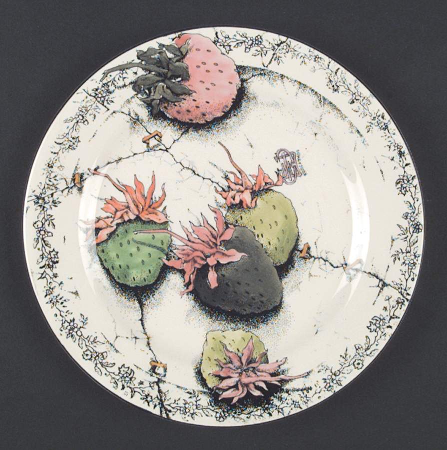 Fraises En Folie Salad Plate by Faiencerie De Gien-1