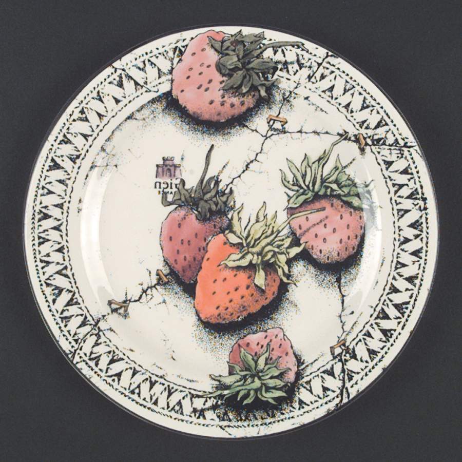Fraises En Folie Salad Plate by Faiencerie De Gien-1