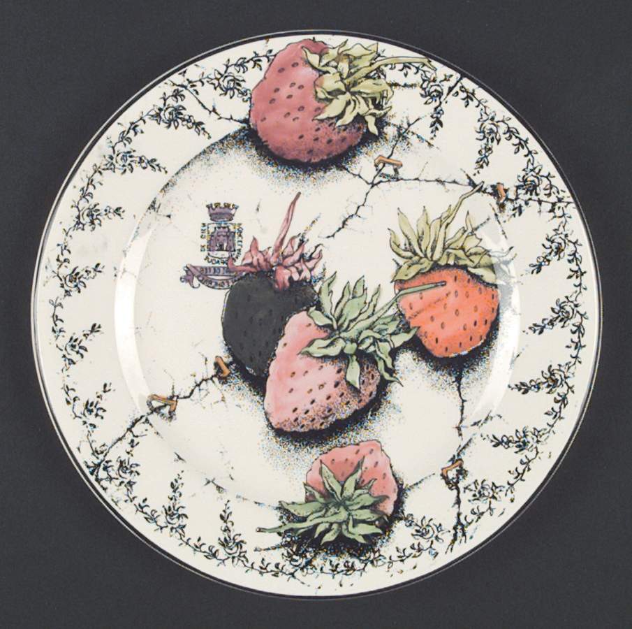 Fraises En Folie Salad Plate by Faiencerie De Gien-1