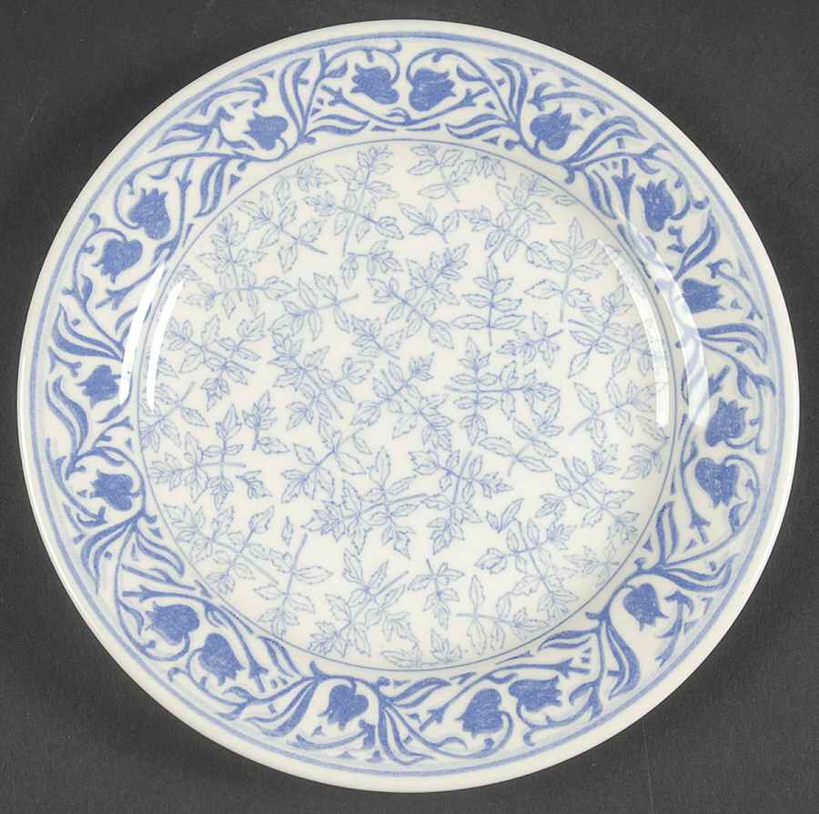 Herbier Blue Bread & Butter Plate by Faiencerie De Gien-1