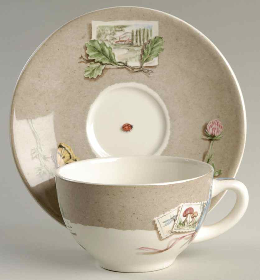 Images Flat Cup & Saucer Set by Faiencerie De Gien-1