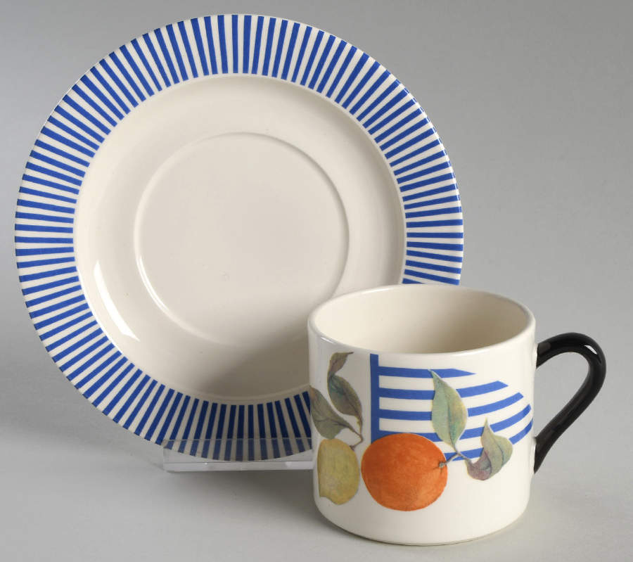 La Ronde Des Fruits Flat Cup & Saucer Set by Faiencerie De Gien-1