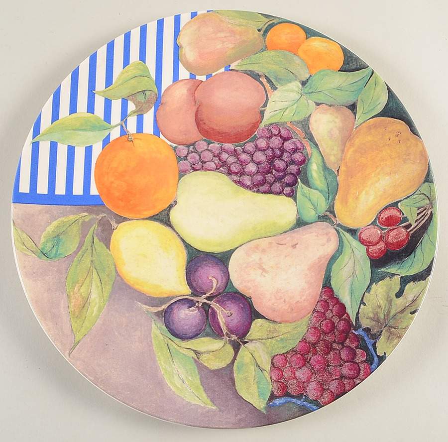 La Ronde Des Fruits Cake Plate by Faiencerie De Gien-1
