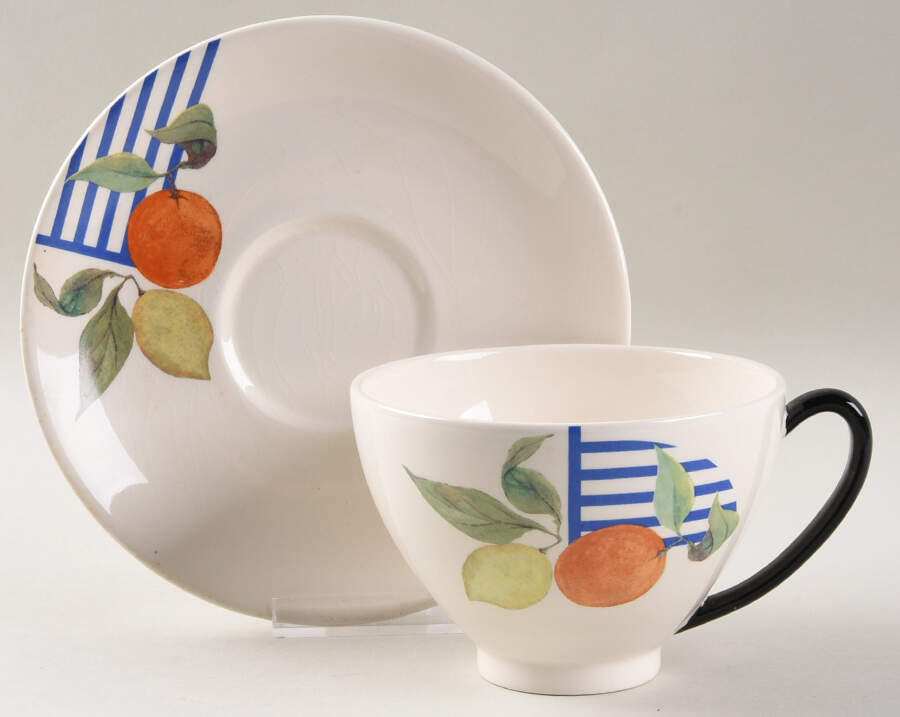 La Ronde Des Fruits Breakfast Cup & Saucer Set by Faiencerie De Gien-1
