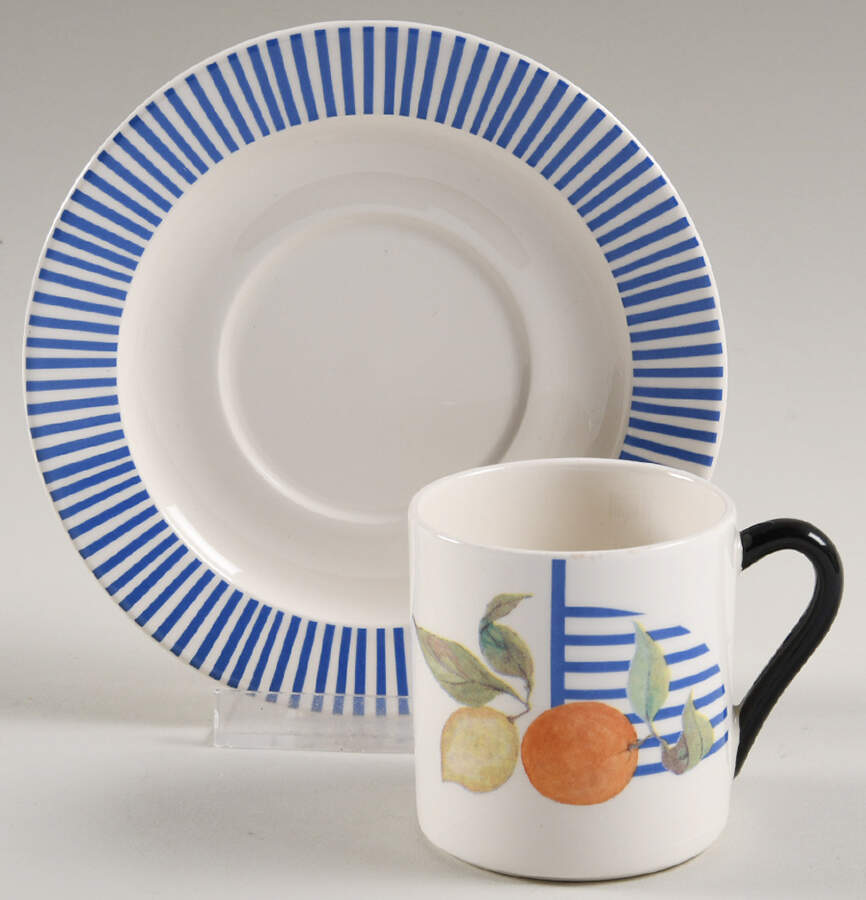 La Ronde Des Fruits Flat Demitasse Cup & Saucer Set by Faiencerie De Gien-1