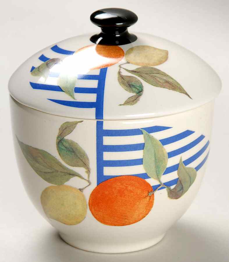 La Ronde Des Fruits Sugar Bowl & Lid by Faiencerie De Gien-1