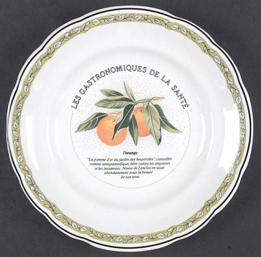 Les Gastronomiques De La Sante Salad/Dessert Plate by Faiencerie De Gien-1