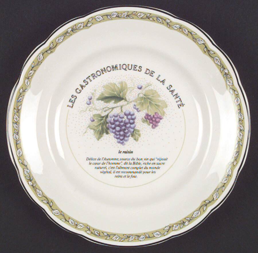 Les Gastronomiques De La Sante Salad/Dessert Plate by Faiencerie De Gien-1