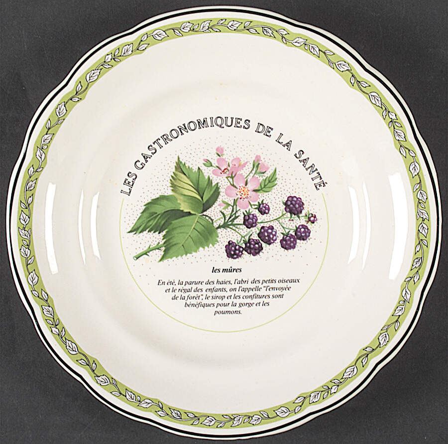 Les Gastronomiques De La Sante Salad/Dessert Plate by Faiencerie De Gien-1