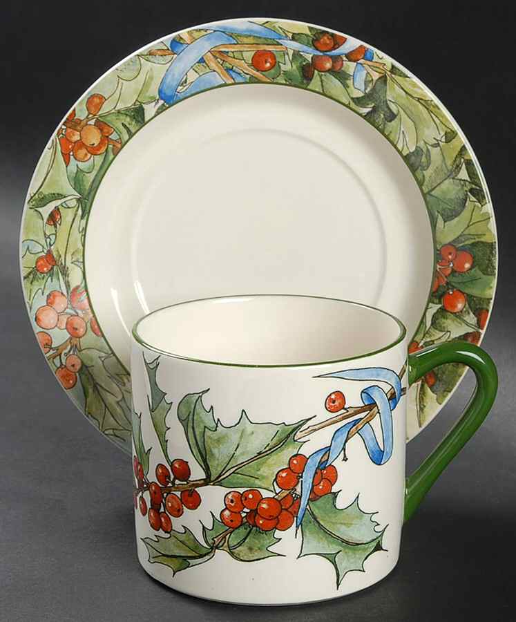 Le Houx Breakfast Cup & Saucer Set by Faiencerie De Gien-1
