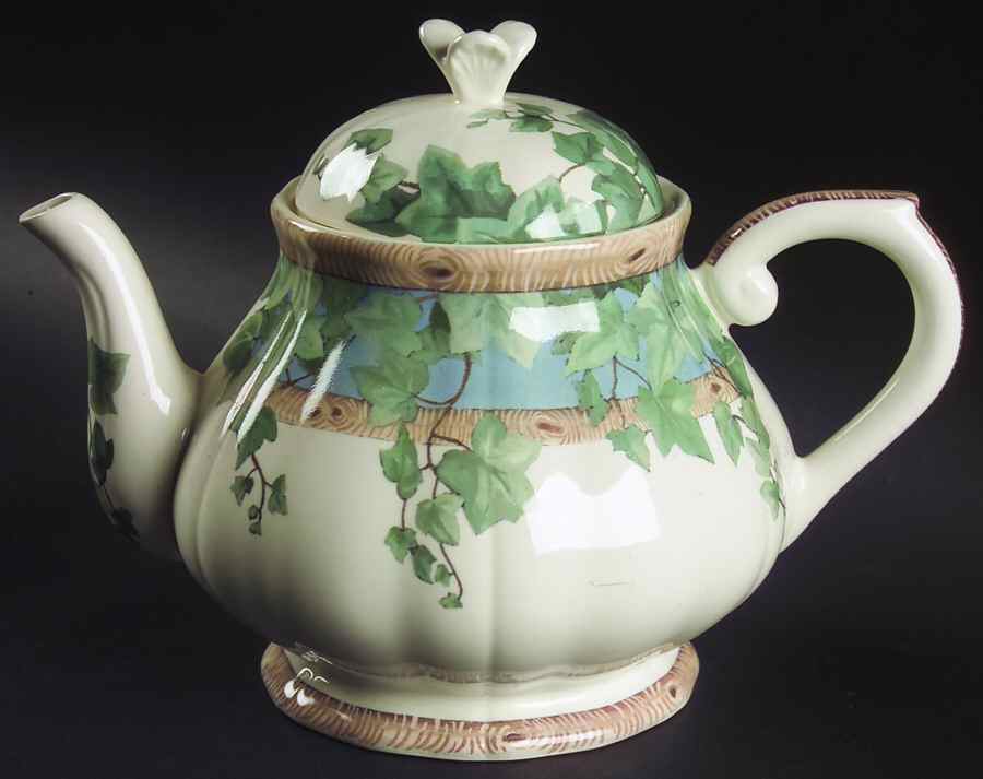 Le Lierre Teapot & Lid by Faiencerie De Gien-1