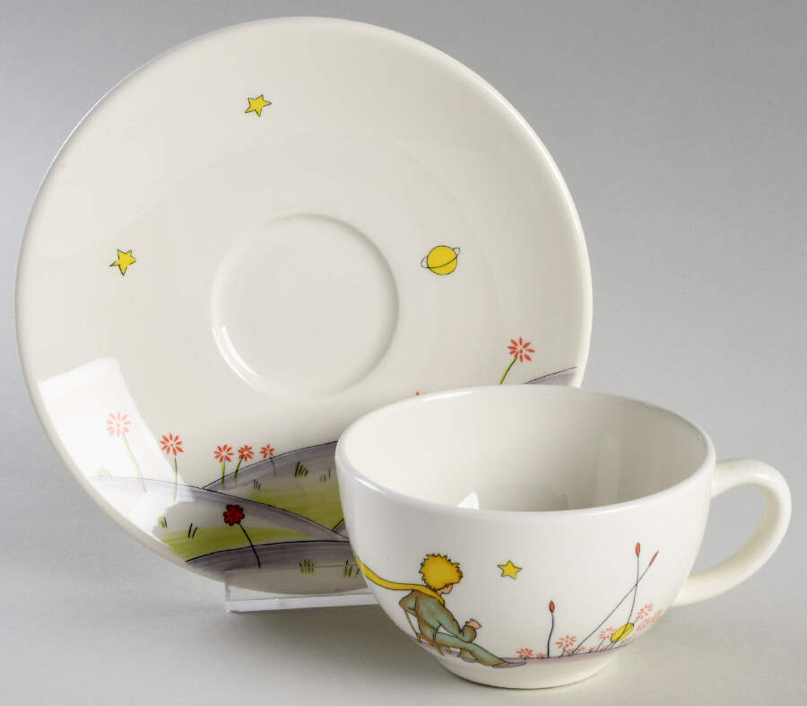 Le Petit Prince Flat Cup & Saucer Set by Faiencerie De Gien-1