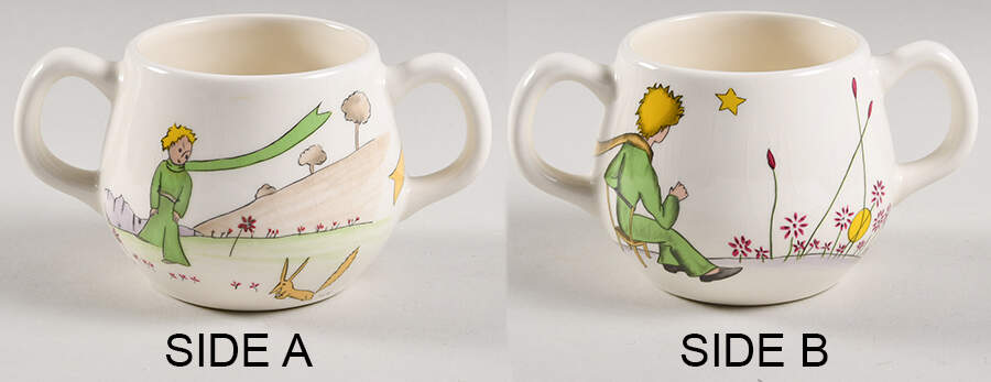 Le Petit Prince 2 Handled Mug by Faiencerie De Gien-1