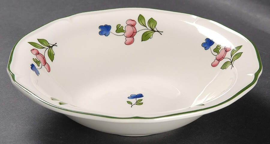 Lorraine Rose Green Coupe Cereal Bowl by Faiencerie De Gien-1