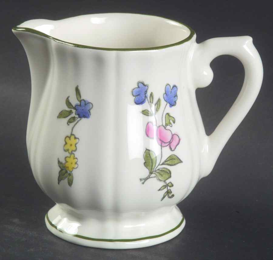 Lorraine Rose Green Creamer by Faiencerie De Gien-1